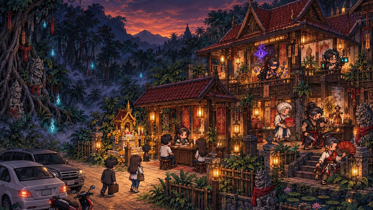 สำนักหมอผียามโพล้เพล้ อาจารย์ทั้งหกกับลูกค้าที่เดินเข้ามาขอความช่วยเหลือ